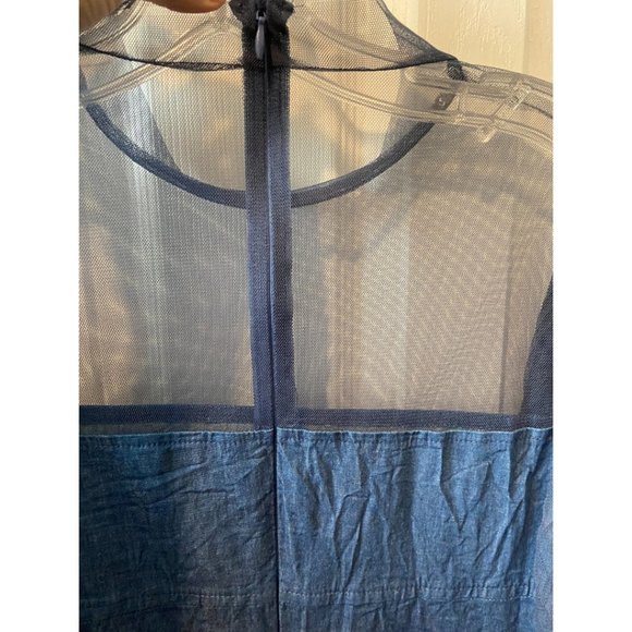 CQ by CQ denim tunic dress with tiered gauzy exaggerated sleeves sz Large, XL - Picture 6 of 11